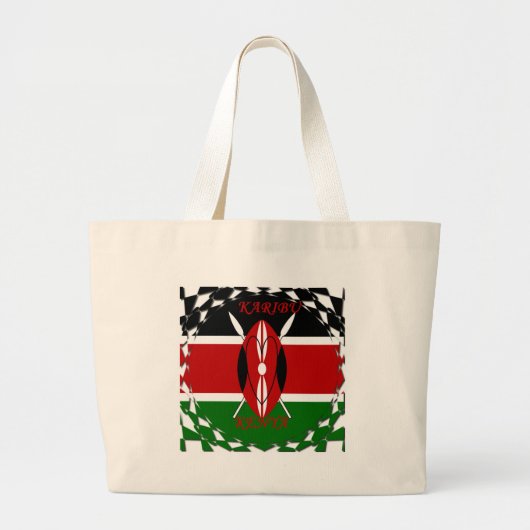 Hakuna matata Karaibu Kenya Grote Tote Bag (Voorkant)