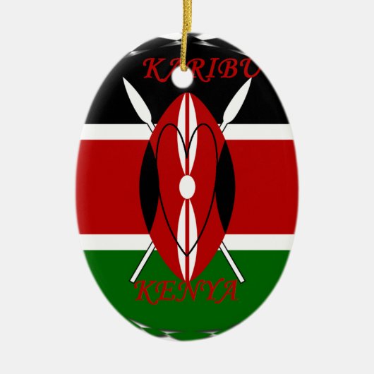 Hakuna matata Karaibu Kenya Keramisch Ornament (Voorkant)