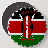 Hakuna matata Karaibu Kenya Ronde Button 6,0 Cm (Voorkant /achterkant)