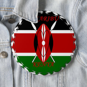 Hakuna matata Karaibu Kenya Ronde Button 6,0 Cm