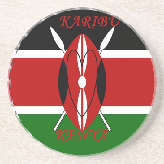 Hakuna matata Karaibu Kenya Zandsteen Onderzetter (Voorkant)