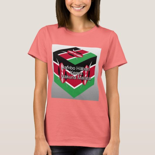 Hakuna Matata Kenya Creëer je eigen kleine vlag T-shirt (Voorkant)