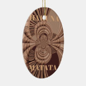 Hakuna Matata Kenya Giraffe Safari Woven Sourveni Keramisch Ornament (Rechts)