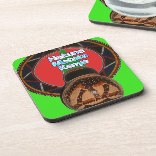 Hakuna Matata Kenya Kunstdruk Bier Onderzetter (Linkerzijde)