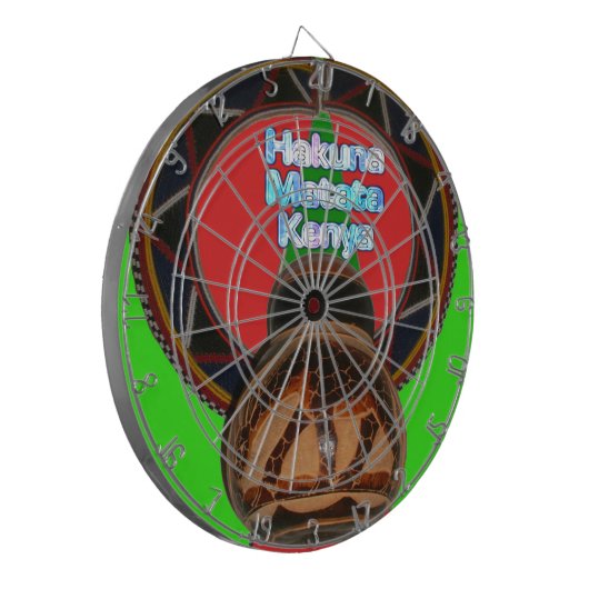 Hakuna Matata Kenya Kunstdruk Dartbord (Voorkant Links)
