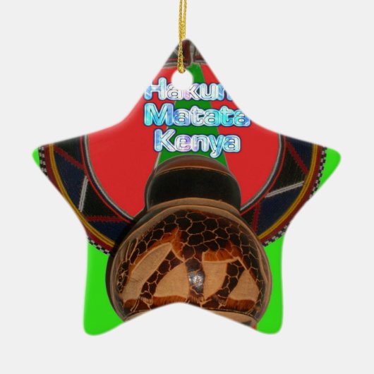 Hakuna Matata Kenya Kunstdruk Keramisch Ornament (Voorkant)