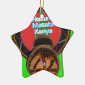 Hakuna Matata Kenya Kunstdruk Keramisch Ornament (Links)