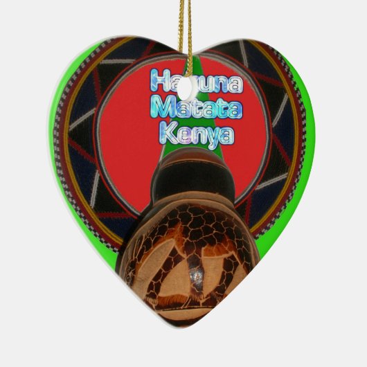 Hakuna Matata Kenya Kunstdruk Keramisch Ornament (Rechts)