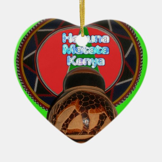 Hakuna Matata Kenya Kunstdruk Keramisch Ornament (Voorkant)