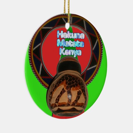Hakuna Matata Kenya Kunstdruk Keramisch Ornament (Rechts)