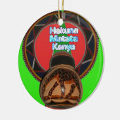 Hakuna Matata Kenya Kunstdruk Keramisch Ornament (Links)