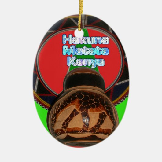 Hakuna Matata Kenya Kunstdruk Keramisch Ornament (Voorkant)