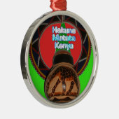 Hakuna Matata Kenya Kunstdruk Metalen Ornament (Rechts)