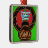 Hakuna Matata Kenya Kunstdruk Metalen Ornament (Rechts)