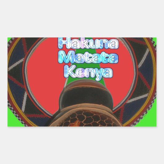 Hakuna Matata Kenya Kunstdruk Rechthoekige Sticker (Voorkant)