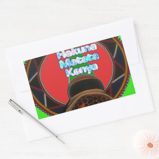 Hakuna Matata Kenya Kunstdruk Rechthoekige Sticker (Envelop)