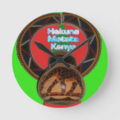 Hakuna Matata Kenya Kunstdruk Ronde Klok (Voorkant)