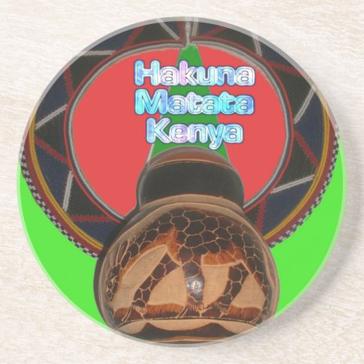 Hakuna Matata Kenya Kunstdruk Zandsteen Onderzetter (Voorkant)