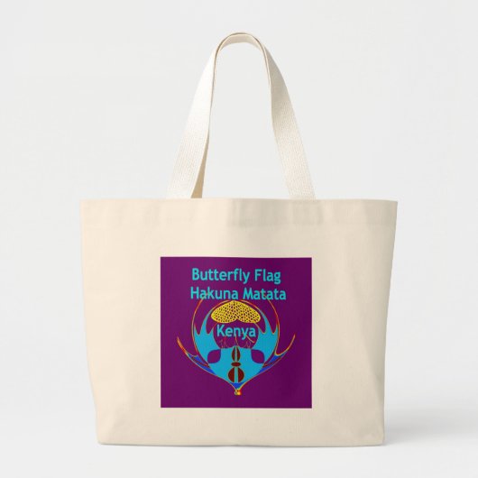 Hakuna Matata Kenya - Vlinderkunst Afdrukken/Grafi Grote Tote Bag (Voorkant)