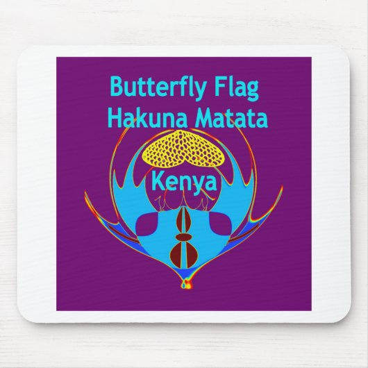 Hakuna Matata Kenya - Vlinderkunst Afdrukken/Grafi Muismat (Voorkant)