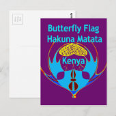 "Hakuna Matata Kenya" Vlinderkunst Print/Grafisch Briefkaart (Voorkant / Achterkant)