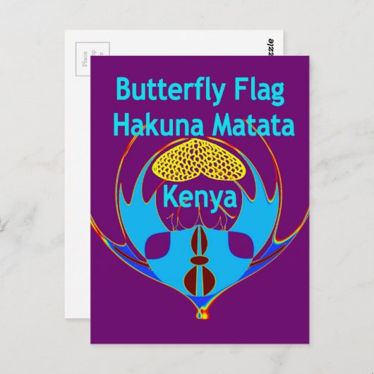 "Hakuna Matata Kenya" Vlinderkunst Print/Grafisch Briefkaart (Voorkant / Achterkant)