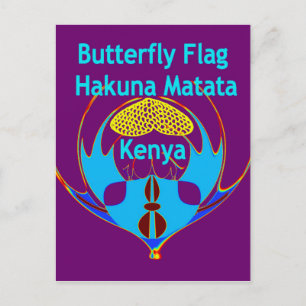 "Hakuna Matata Kenya" Vlinderkunst Print/Grafisch Briefkaart