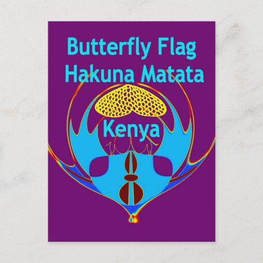 "Hakuna Matata Kenya" Vlinderkunst Print/Grafisch Briefkaart (Voorkant)