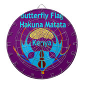"Hakuna Matata Kenya" Vlinderkunst Print/Grafisch Dartbord (Voorkant)