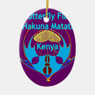 "Hakuna Matata Kenya" Vlinderkunst Print/Grafisch Keramisch Ornament