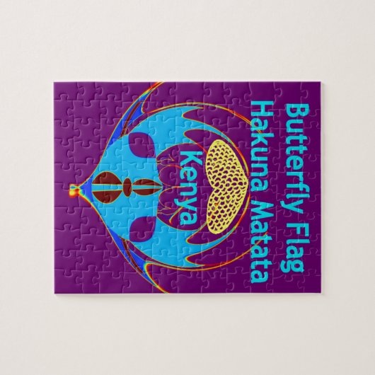 "Hakuna Matata Kenya" Vlinderkunst Print/Grafisch Legpuzzel (Horizontaal)