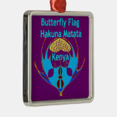 "Hakuna Matata Kenya" Vlinderkunst Print/Grafisch Metalen Ornament (Rechts)