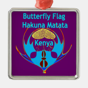 "Hakuna Matata Kenya" Vlinderkunst Print/Grafisch Metalen Ornament