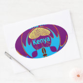 "Hakuna Matata Kenya" Vlinderkunst Print/Grafisch Ovale Sticker (Envelop)