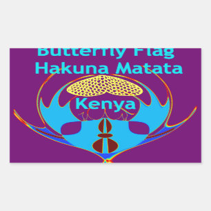 "Hakuna Matata Kenya" Vlinderkunst Print/Grafisch Rechthoekige Sticker