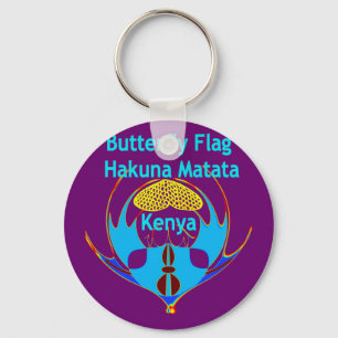 "Hakuna Matata Kenya" Vlinderkunst Print/Grafisch Sleutelhanger