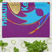 "Hakuna Matata Kenya" Vlinderkunst Print/Grafisch Theedoek (Gevouwen)