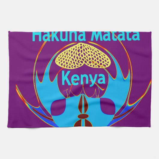 "Hakuna Matata Kenya" Vlinderkunst Print/Grafisch Theedoek (Horizontaal)