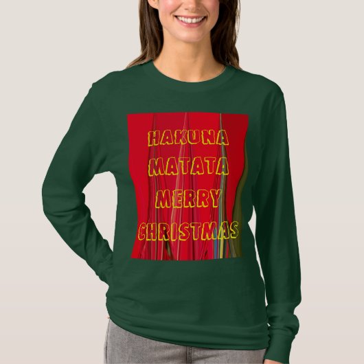 Hakuna Matata kerstkleuren Lange T-shirt (Voorkant)