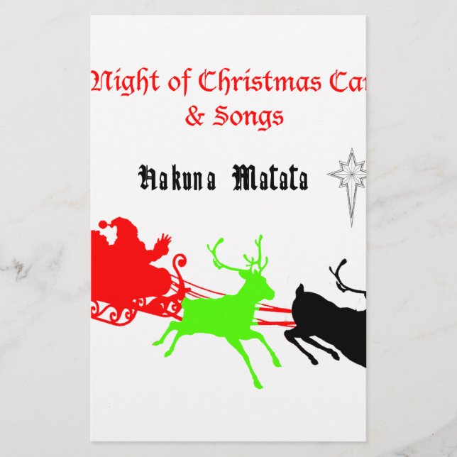 Hakuna Matata Kerstman cadeaus met kerstliedjes zi (Voorkant)