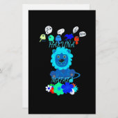 Hakuna Matata Lion Art Print Briefpapier (Voorkant / Achterkant)