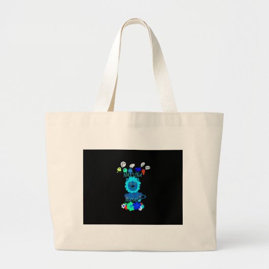 Hakuna Matata Lion Art Print Grote Tote Bag (Voorkant)