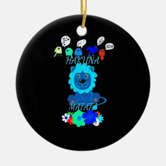 Hakuna Matata Lion Art Print Keramisch Ornament (Voorkant)