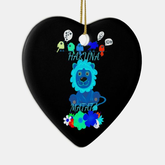 Hakuna Matata Lion Art Print Keramisch Ornament (Rechts)