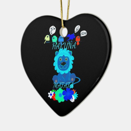 Hakuna Matata Lion Art Print Keramisch Ornament (Links)