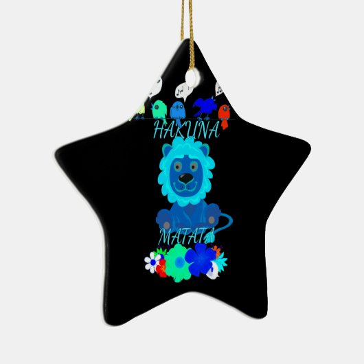 Hakuna Matata Lion Art Print Keramisch Ornament (Rechts)