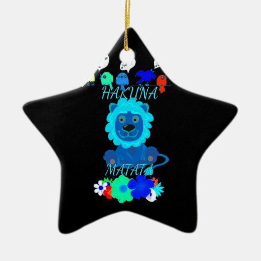 Hakuna Matata Lion Art Print Keramisch Ornament (Voorkant)