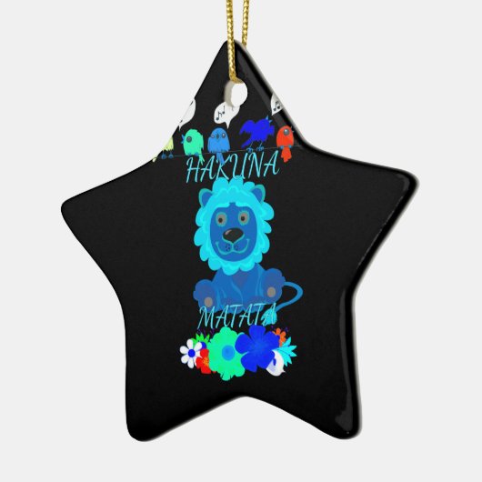 Hakuna Matata Lion Art Print Keramisch Ornament (Links)