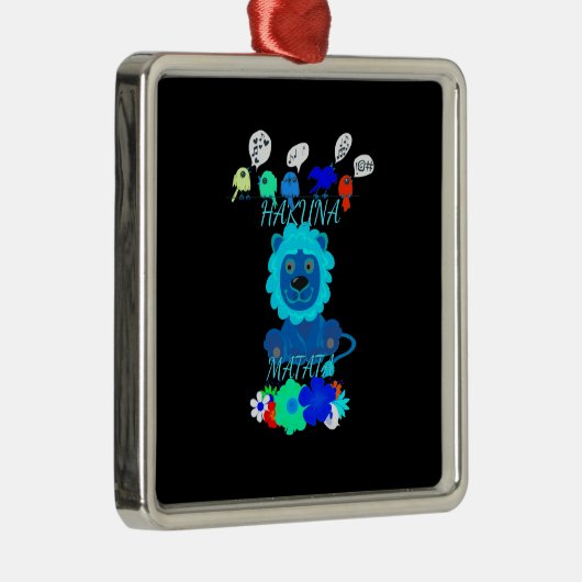 Hakuna Matata Lion Art Print Metalen Ornament (Rechts)