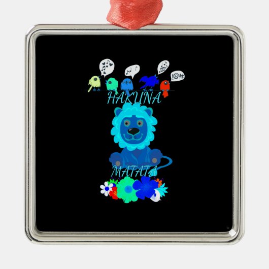 Hakuna Matata Lion Art Print Metalen Ornament (Voorkant)